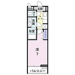 サンヒルズM・J 1Kの間取図画像