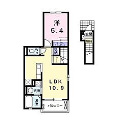 グランパール不動ヶ岡2 1LDKの間取図画像