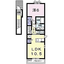 プロスペール 1LDKの間取図画像