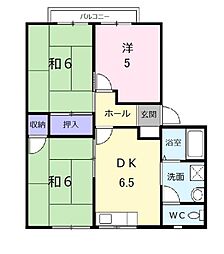 グリーンコーポはぶB 3DKの間取図画像