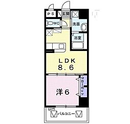 コーラルストーン泊 1LDKの間取図画像