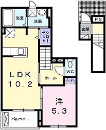 アニメート・ミキ 1LDKの間取図画像