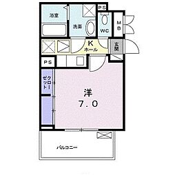 ラピスブラオ 1Kの間取図画像