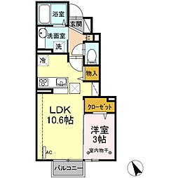 サニーガーデンA 1LDKの間取図画像
