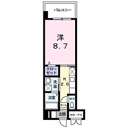 プリマヴェーラNozomi 1Kの間取図画像