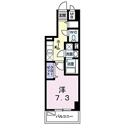 アプリーレ本厚木 1Kの間取図画像