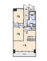 Ｌａ　ｒｉｖｉｅｒｅ 3階2LDKの間取り