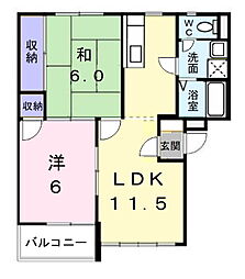 ファミールウエスト 2LDKの間取図画像