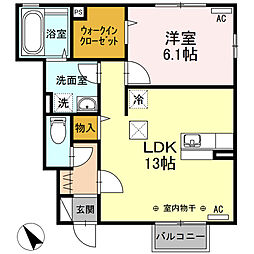 メゾンアリエッタ 1LDKの間取図画像