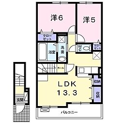 アニメートヒル1 2LDKの間取図画像