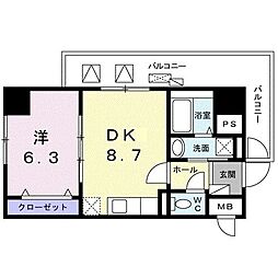 プラチナコート2 1LDKの間取図画像