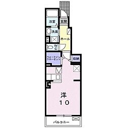 イストワールKitaA ワンルームの間取図画像