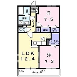 クレール3D 2LDKの間取図画像
