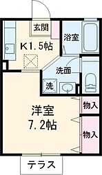 DACハウス’98 1階ワンルームの間取り