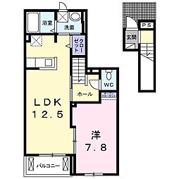 遊雅 1LDKの間取図画像