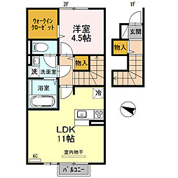 コントレイル 1LDKの間取図画像