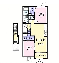 アルドール 2LDKの間取図画像