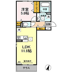 セキュレア須屋J棟 1LDKの間取図画像