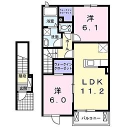 グランアムール2 2LDKの間取図画像