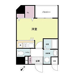TOYOTOMi STAY Premium 神戸湊川公園 8階ワンルームの間取り
