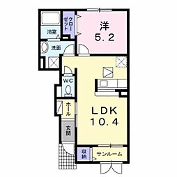 パークヒルズ新発田2 1LDKの間取図画像