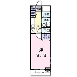 ラポレネス 1Kの間取図画像