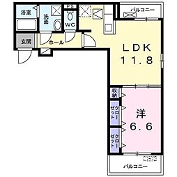 グランデ大池 1LDKの間取図画像