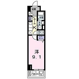 ミレグランデアネックス 1Kの間取図画像
