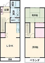 錦第6フルーツコーポパパイヤ 2LDKの間取図画像