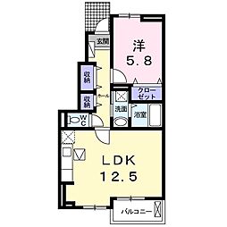 フレーシュA 1LDKの間取図画像