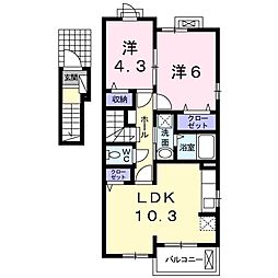 ラ・ポエム 2LDKの間取図画像