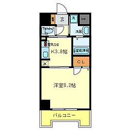 パウゼ大手前 1Kの間取図画像