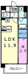 ル・マルシェ下穂積 5階1LDKの間取り