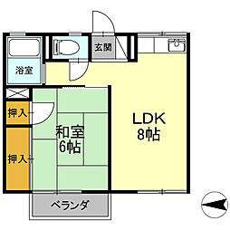 シティハイムカツマタ 1LDKの間取図画像