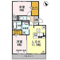プリムローズ 2LDKの間取図画像