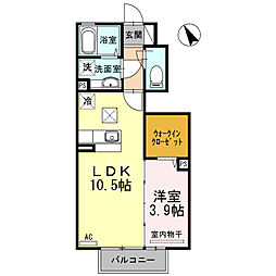 セジュールＳＡＷＡ 1階1LDKの間取り