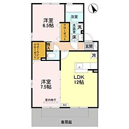リビングタウン赤祖父E 2LDKの間取図画像