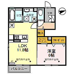 AOI 1階1LDKの間取り