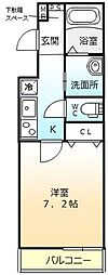 フジパレス堺もずノース3番館 1Kの間取図画像