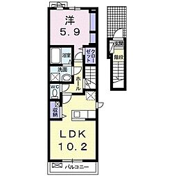 ヴィオラ 1LDKの間取図画像