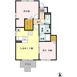 グレース・グレイス 2LDKの間取図画像
