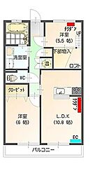 すまいる10番館 2LDKの間取図画像