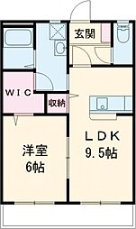 ブロードタウン神野2E 1LDKの間取図画像