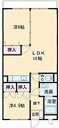ライフ21INA 2LDKの間取図画像