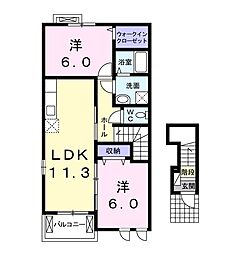プリムラ 2LDKの間取図画像