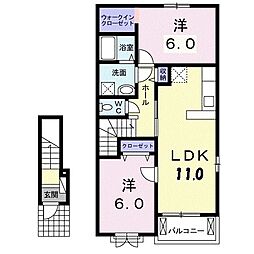 ルーエ・S 2LDKの間取図画像