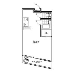 コーポ杉本 1Kの間取図画像