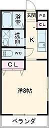 ピース・カルマ 1Kの間取図画像
