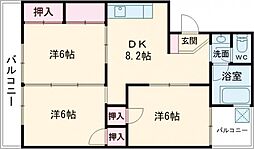 クレール北日吉 3DKの間取図画像