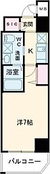 グルーブAriaトアロード 8階1Kの間取り